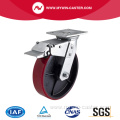 Heavy 8 Inch 450kg Plate Brake TPU Caster